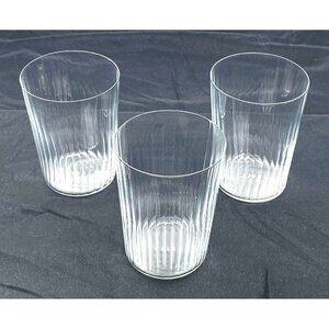 Set Of 3 Ikea A2 Clear Ribbed Acrylic Drinking Glasses